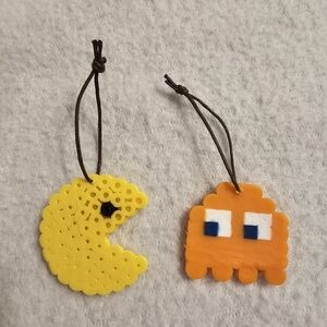Handmade Set of Pacman Ornaments